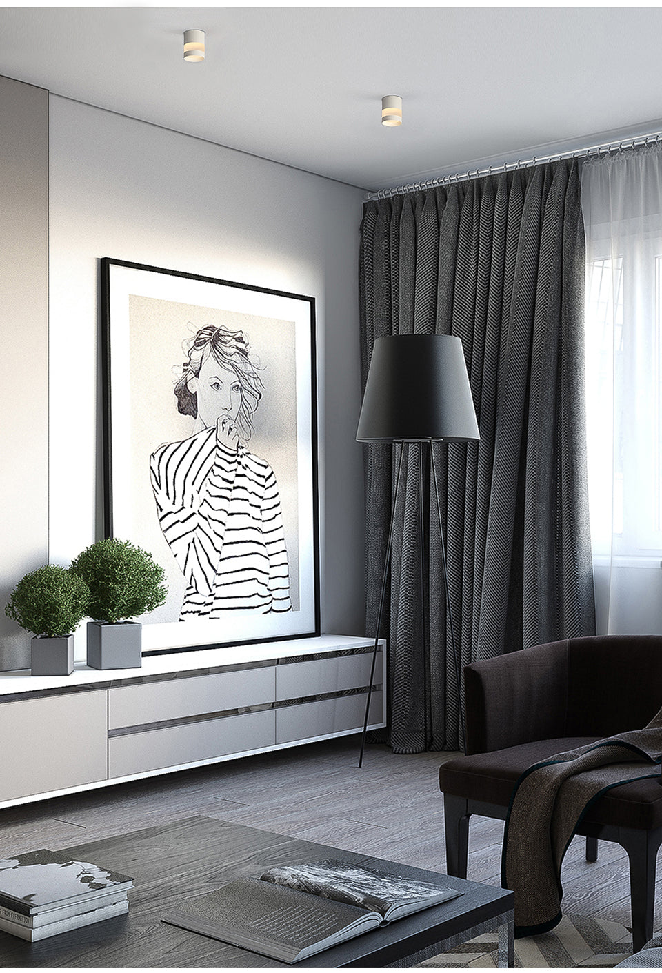 JOYINLED Surface Mounted LED Downlight Round Ceiling Downlight Black White Golden Soft Light Led Spot Lights Ceiling Fixtures