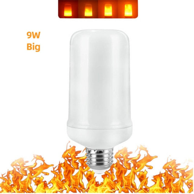 LED E27 Flame Bulb Fire E14 lamp Corn Bulb Flickering LED Light Dynamic Flame Effect 3W 5W 7W 9W 110V-220v for Home Lighting