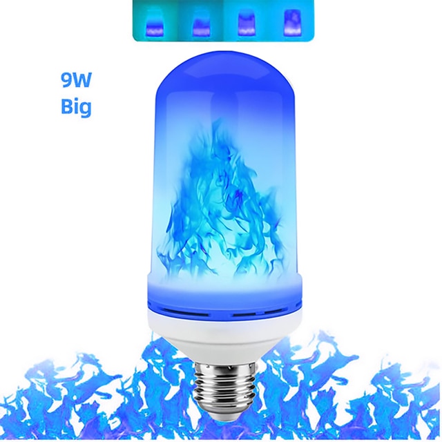 LED E27 Flame Bulb Fire E14 lamp Corn Bulb Flickering LED Light Dynamic Flame Effect 3W 5W 7W 9W 110V-220v for Home Lighting