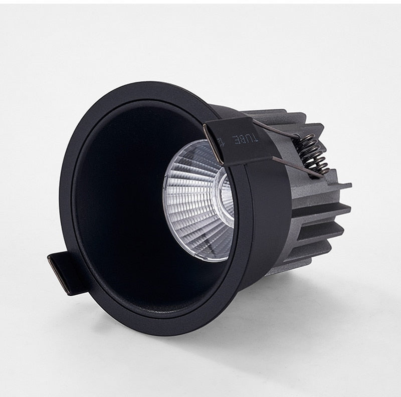 Dimmable anti-glare COB LED downlight, ceiling light, backlight, indoor lighting, AC85-265V, 9W / 12W / 15W / 18W / 20W