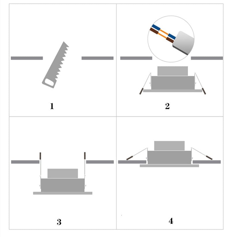 Square Bright Recessed white black LED Dimmable Downlight COB 7W 9W 12W 14W 18W 24W LED Spot light Ceiling Lamp AC85-265V