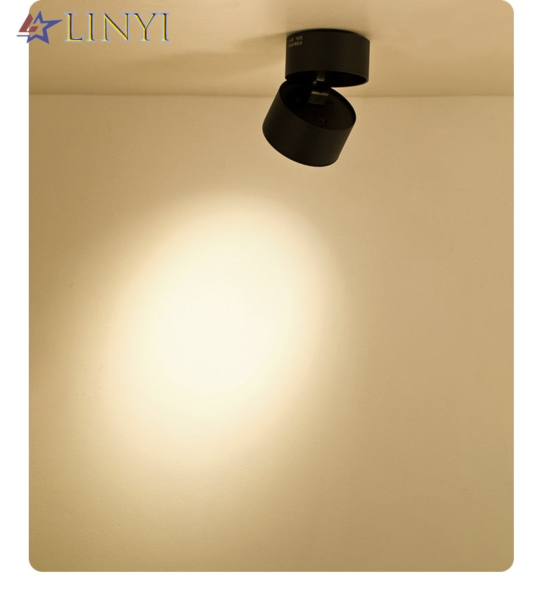 Surface Mounted 350 Degree COB Led Downlight Dimmable 14W 18W Ceiling Lamps Light Black White AC90-260V Hotel Led Spot Lighting