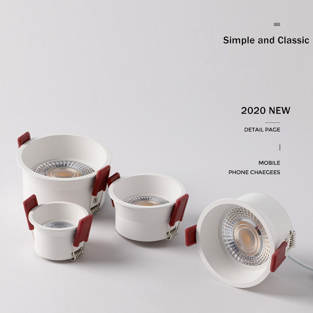 Modern Dimmable LED Downlight 5W 7W 12W 15W Anti-Glare Led Ceiling Lamp LED Spot Lighting Led Recessed Downlight