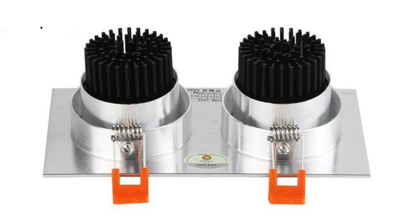 Super bright LED recessed ceiling light square downlight COB 7W 9W 12W 2X7W 2X9W 2X12W LED spotlight interior decoration AC 110V 220V