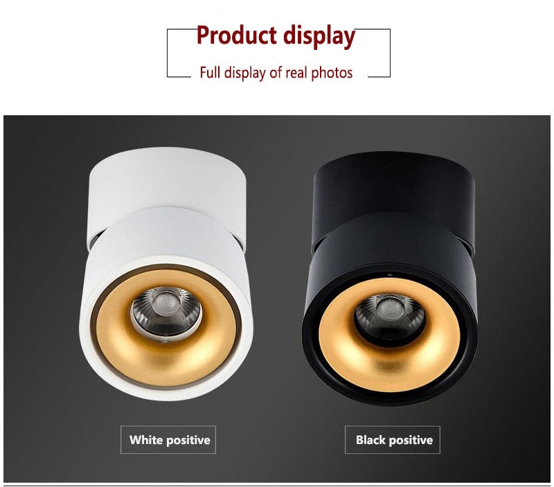 LED downlight ceiling spot light indoor lighting, 7W, 12W, 15W, suitable for kitchen, living room, bathroom surface mounted