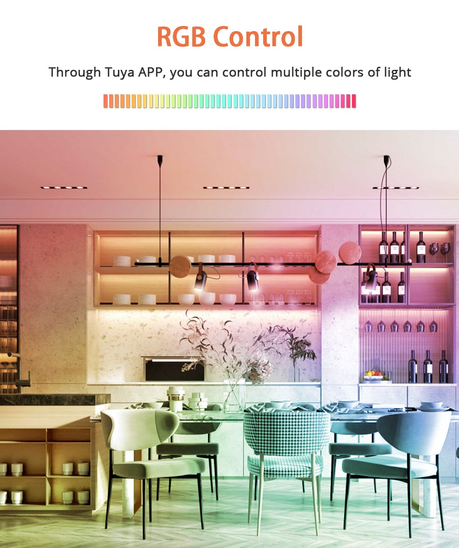 Benexmart Tuya WiFi 15w Led Smart Downlight RGBW Recessed Ceiling Light with Square Panel Alexa Google Home Voice Control