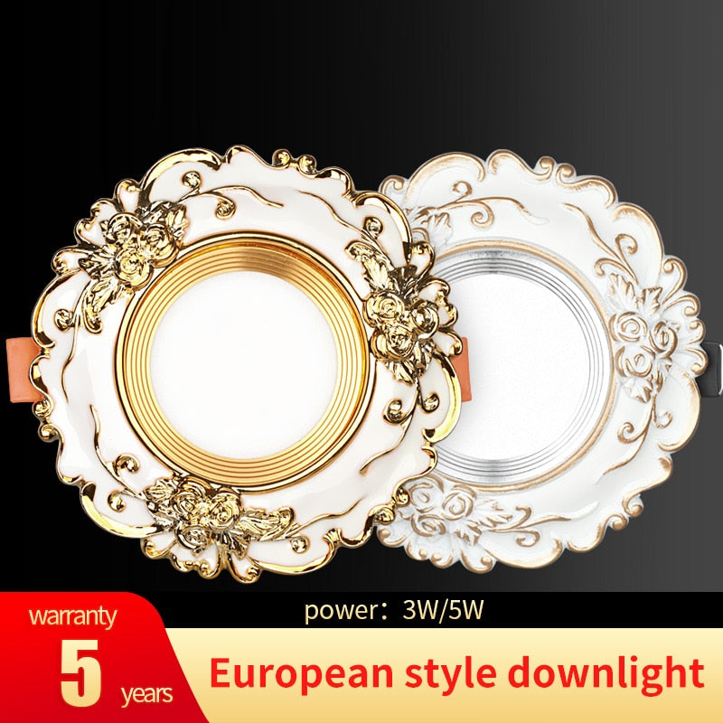 Spot LED Encastrable Led Downlights AC 220v Ceiling Light Three-Color 3w 5W Recessed Round Led Panel Light Indoor Lighting