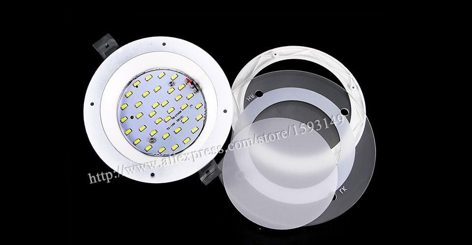 Dimmable LED Panel Light Round Glass Panel Downlight 6W 12W 18W Ceiling Recessed Lights SMD 5630 LED Panel Lamps AC85-265V