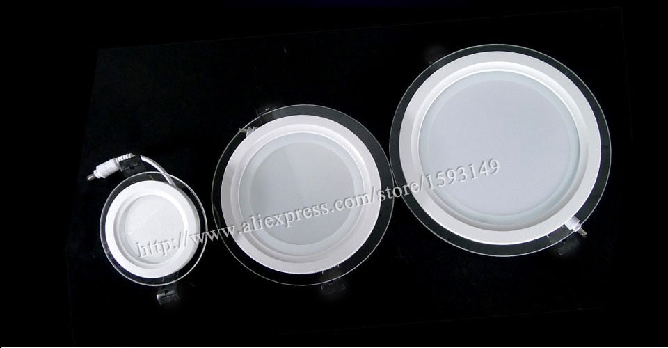 Dimmable LED Panel Light Round Glass Panel Downlight 6W 12W 18W Ceiling Recessed Lights SMD 5630 LED Panel Lamps AC85-265V