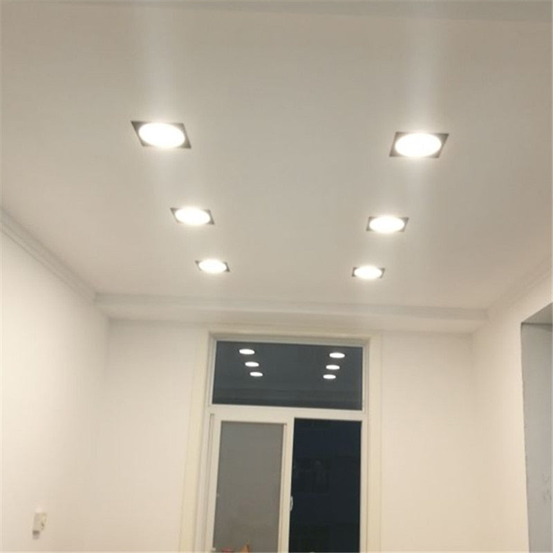 Square Bright Dimmable Downlights 7W 10W 14W 20W LED Ceiling lamp recessed COB Ceiling Spot lights ac85-265V LED Indoor Lighting