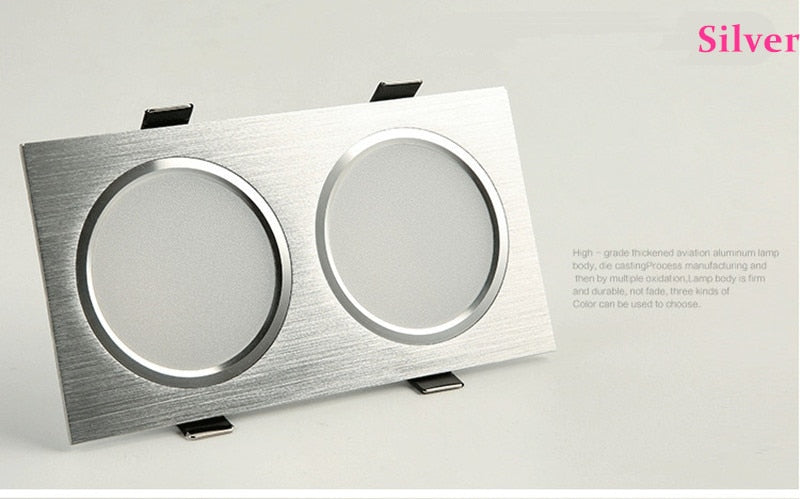 Square Bright Dimmable Downlights 7W 10W 14W 20W LED Ceiling lamp recessed COB Ceiling Spot lights ac85-265V LED Indoor Lighting