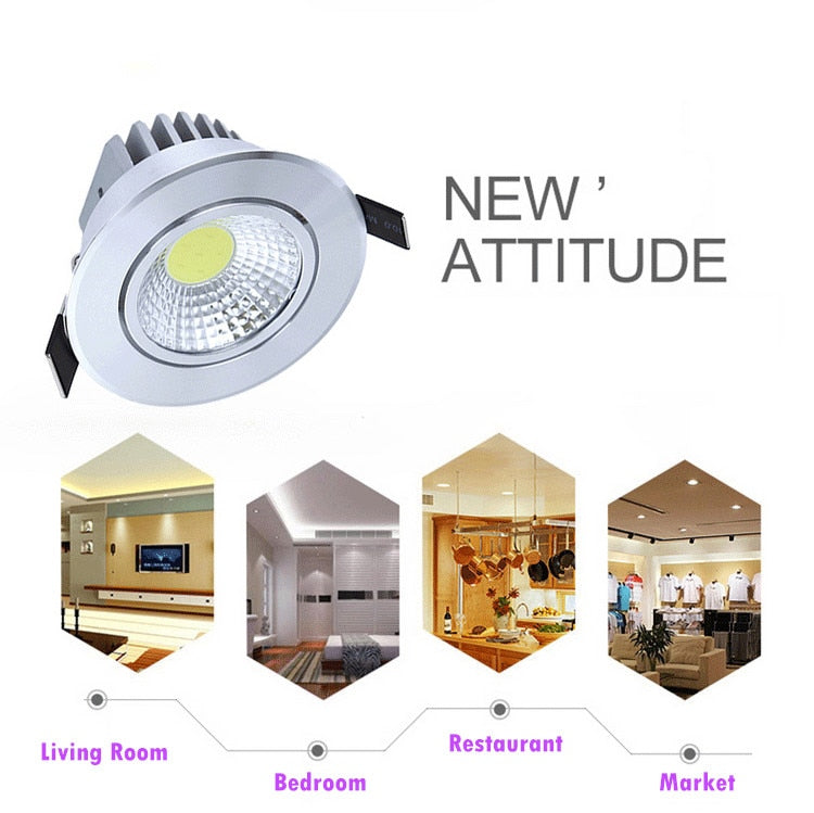 Super Bright Dimmable Led downlight light COB Ceiling Spot Light 3w 5w 7w 12w ceiling recessed Lights Indoor Lighting