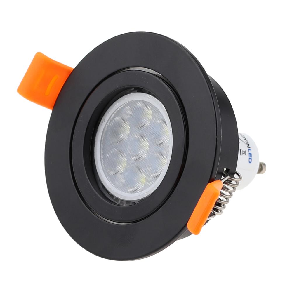 Black Round 2pcs Adjustable Surface Mounted MR16 GU10 Frame Downlight Housing Lamp Housing Fixture Downlight