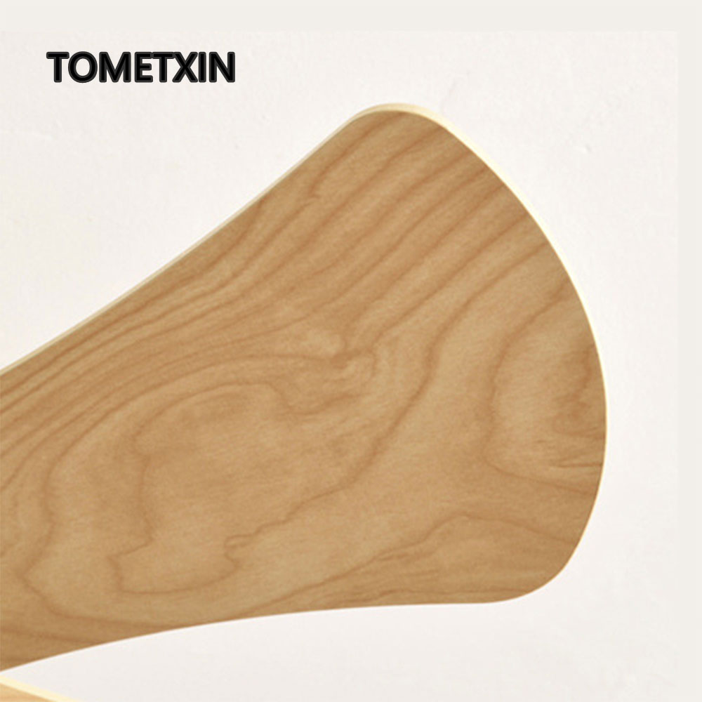 Wood Children's room ceiling fan lamp with lights remote control living room dining room kitchen Nordic wooden fans