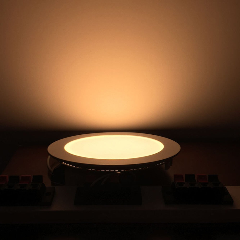 QLTEG Ultra Thin Led Panel Downlight 3W 6W 9W 12W 15W 18W Round/Square LED Ceiling Recessed Light AC85-265V LED Panel Light bulb