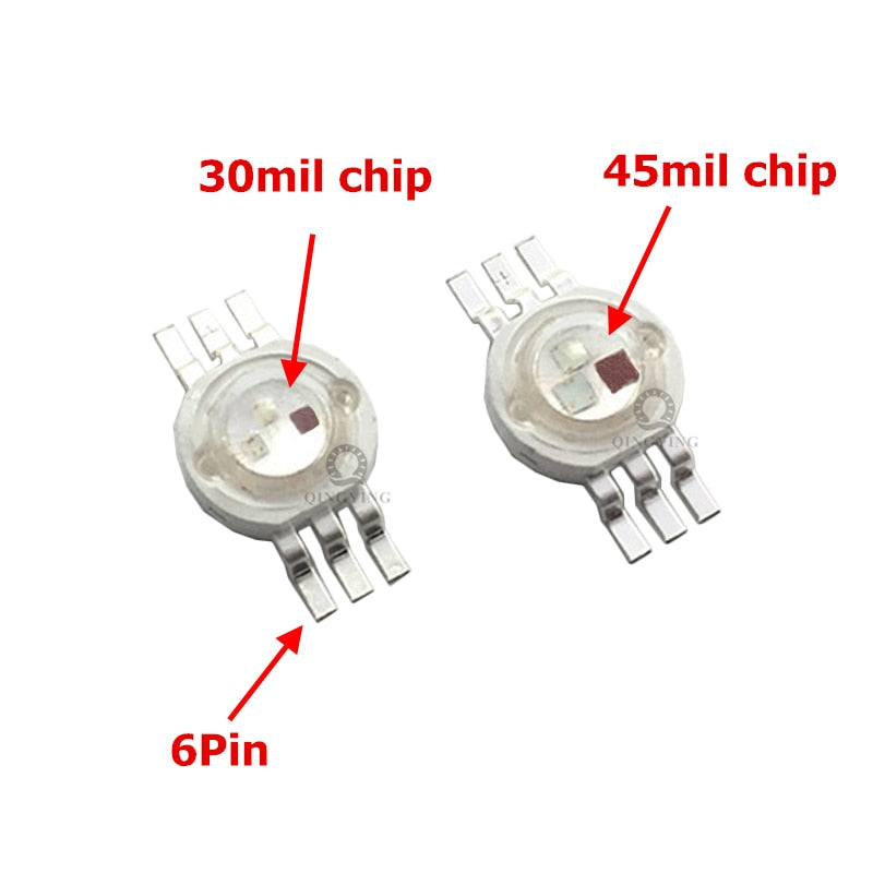 Real Full Watt 1W 3W High Power LED Lamp Bulb Diodes 10-100Pcs SMD 2.0-3.6V RGB LED For Spotlight Downlight DIY Beads