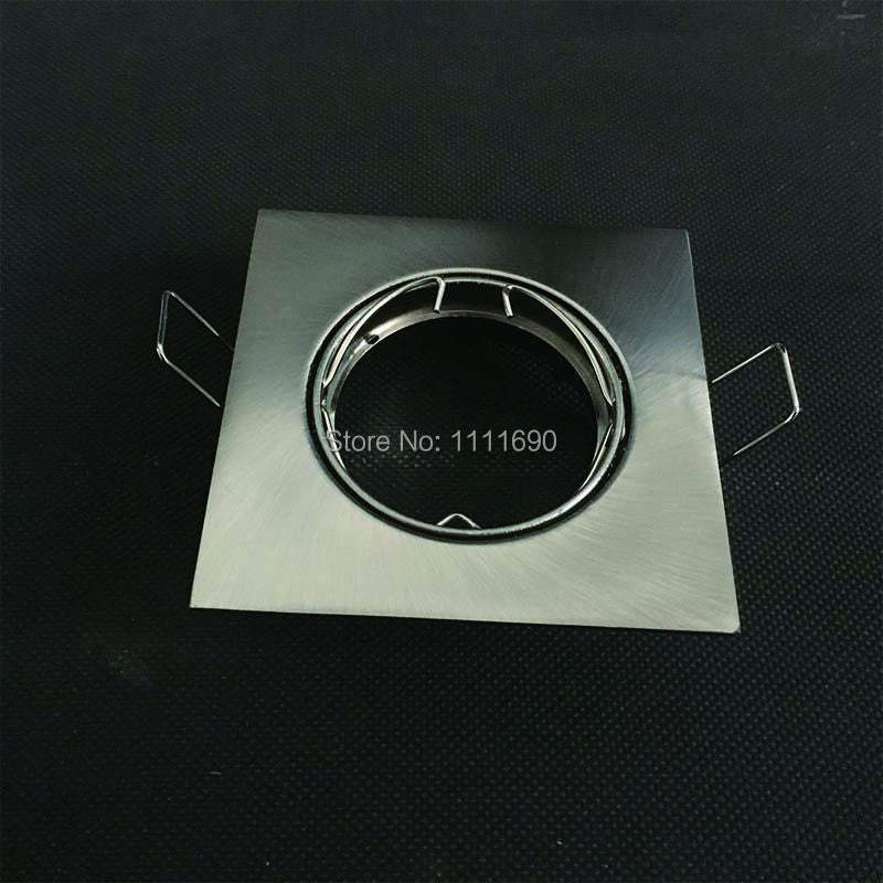 Modern LED GU10 Downlights Recessed Ceiling Lights MR16 Square Brushed Chrome Minimalist Spotlight 240V Cut Hole 70mm