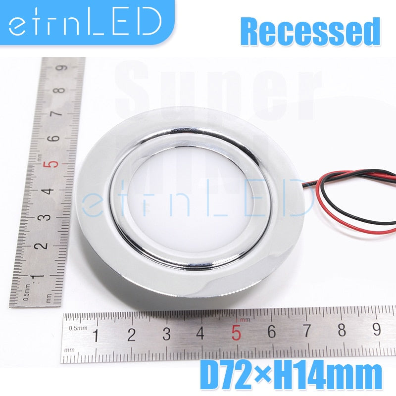 etrnLED Waterproof Spotlight Ultra Thin Recessed Led Downlight 12V 3W IP65 Cabinet Closet Bathroom Veranda Sauna Light Ceiling