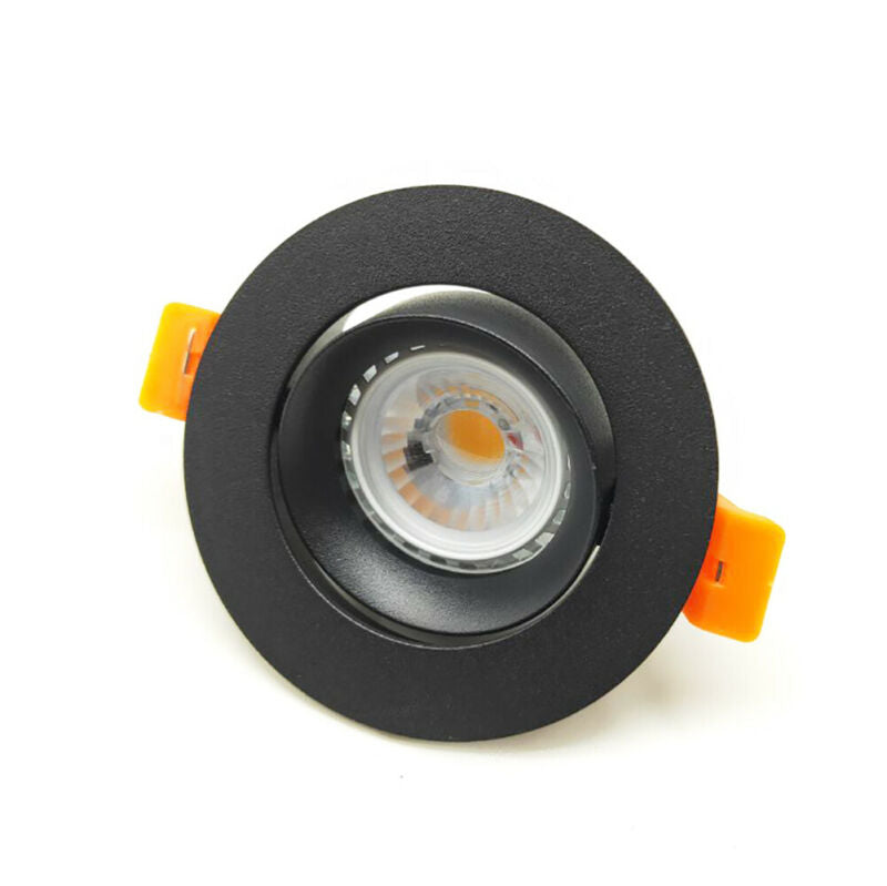 LED Spot Downlight Ceiling Recessed Lamp Round Black Downlight Fitting Housing Gimbal Fixed Fixture GU10 MR16 Lampholder