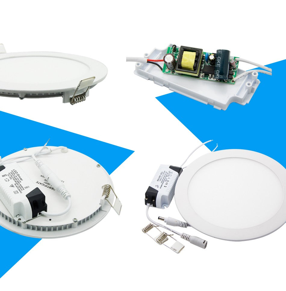 Ultra thin Design 3W 4W 6W 9W 12W 15W 18W LED Ceiling Recessed Grid Downlight / Slim Round And Square Flat Panel Light