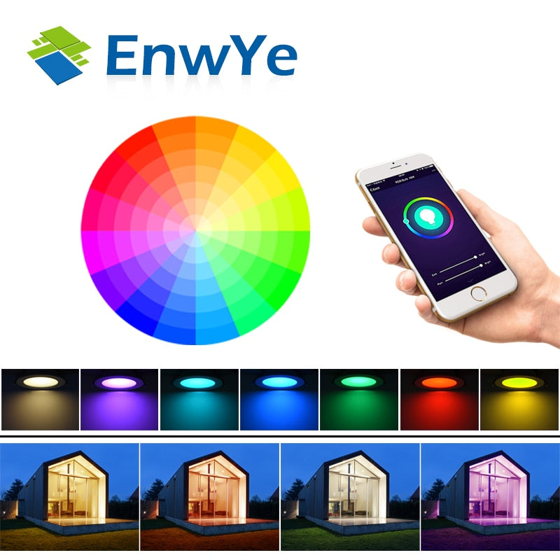 ZigBee RGB Smart LED Downlight Dimming Round Spot Light 7W 9W RGB + Warm + White Color Changing Light Works Alexa AC110-250V