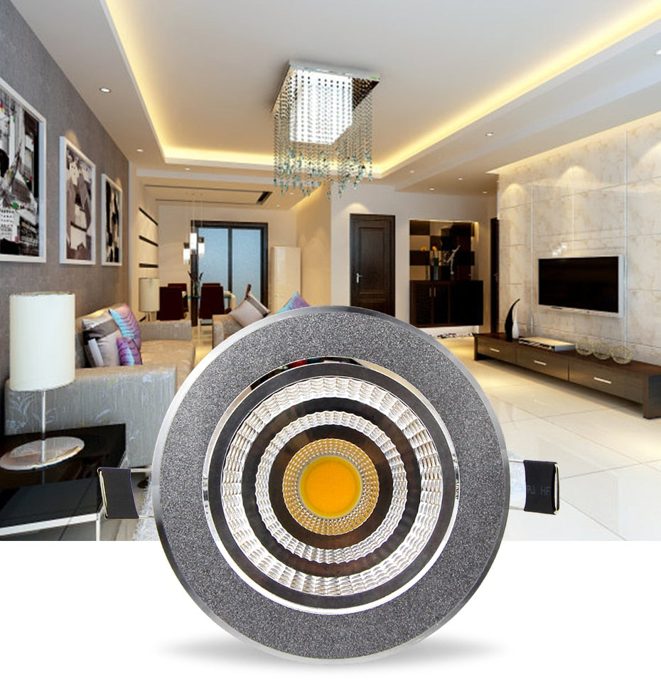 Adjustable Angle Dimmable LED COB Downlight 6W 9W 12W 18W Recessed Ceiling Lamp AC110V 220V Downlight Spot Light Home Decor