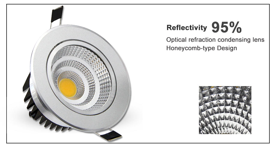 Adjustable Angle Dimmable LED COB Downlight 6W 9W 12W 18W Recessed Ceiling Lamp AC110V 220V Downlight Spot Light Home Decor