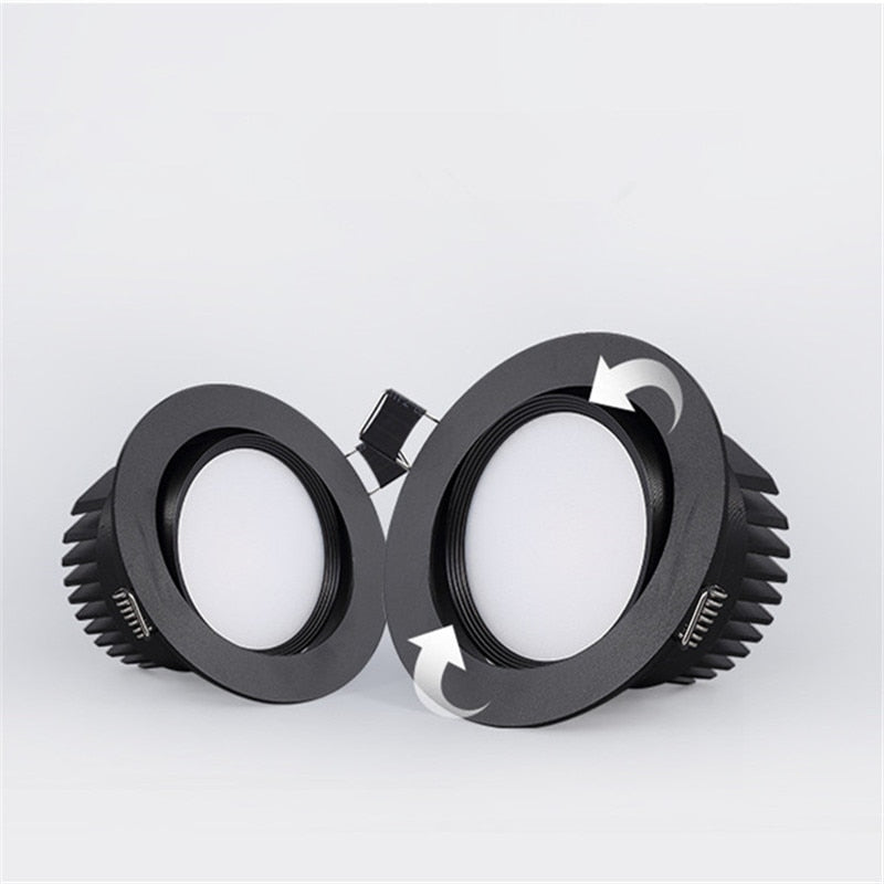 Dimmable COB LED spotlight ceiling lamp, AC85-265V aluminum recessed downlight indoor lighting, round led panel light, 3W 5w7w9w