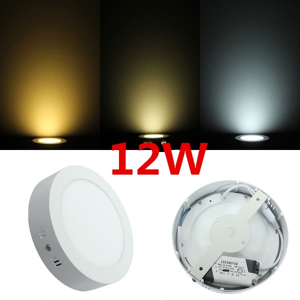 Surface Mounted Led Panel Downlight 6w 12w 18w Round LED Ceiling Lamp AC85-265V LED Panel Light