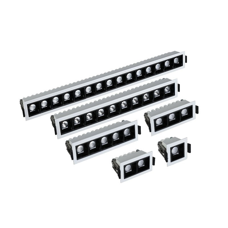 Square dimming 2W/4W/6W/10W/20W/30W LED spotlight line light bar creative linear long strip living room corridor light downlight