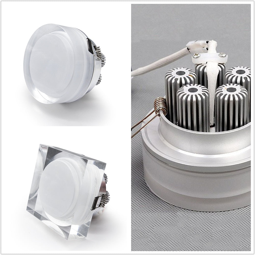 Crystal LED downlight 5W 10W 12W spot light LED 110V 220V recessed LED lamp for home decoration led Recessed ceiling lamp