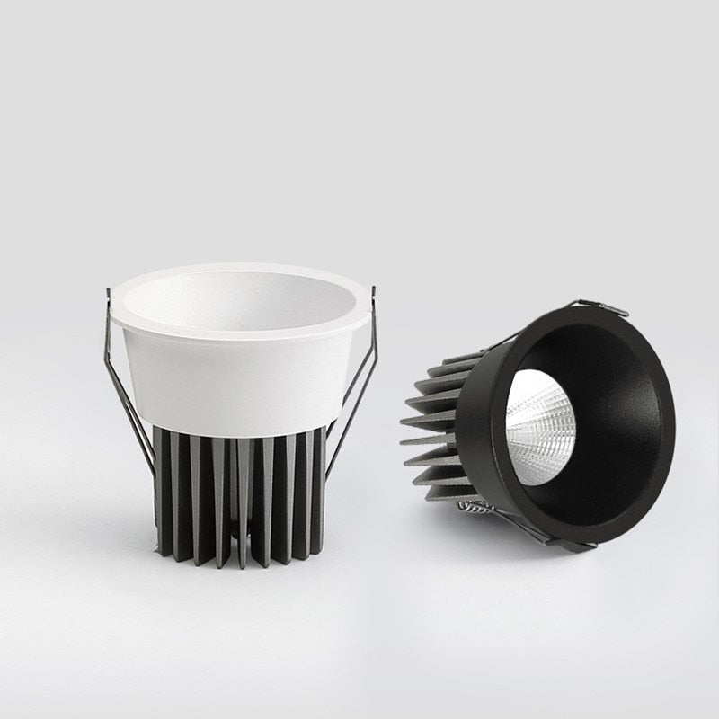 Super Bright Anti Glare Recessed Dimmable COB LED Downlights 7W 9W 12W 15W LED Ceiling Spot Lights AC85~265V Background Lighting