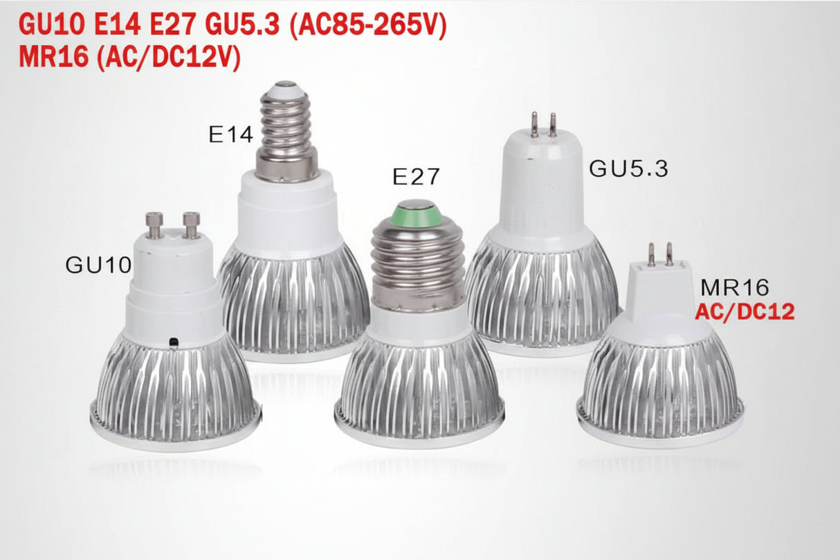Super Bright 9W 4W 5W 3W GU10 LED Bulbs Light 110V 220V Dimmable Led Spotlights Warm/Cool White GU10 base LED downlight