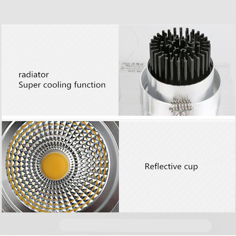 Super Bright LED Recessed Ceiling Lamp Square Downlight COB 7W 9W 12W 24W 36W LED Spot light decoration led light AC 110V 220V