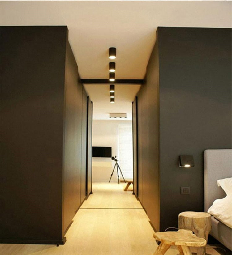 Dimmable LED Round Surface Mount Downlight 7W 10W GU10 Fixture Cylinder Ceiling Down Spot Light Bedroom Lamp