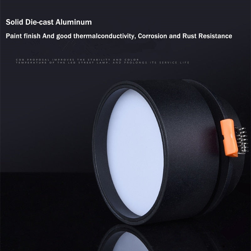 DBF Angle Adjustable Recessed Downlight Dimmable 7W 10W 12W Frosted Lens Ceiling Spot Light for Pictures Background AC110V 220V