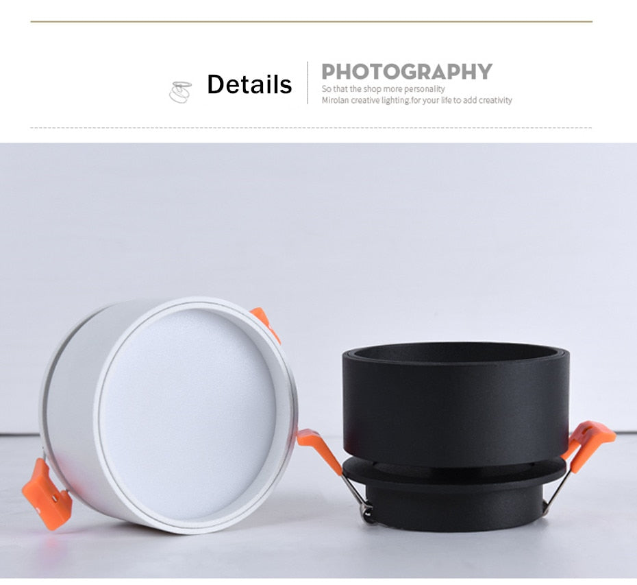 DBF Angle Adjustable Recessed Downlight Dimmable 7W 10W 12W Frosted Lens Ceiling Spot Light for Pictures Background AC110V 220V