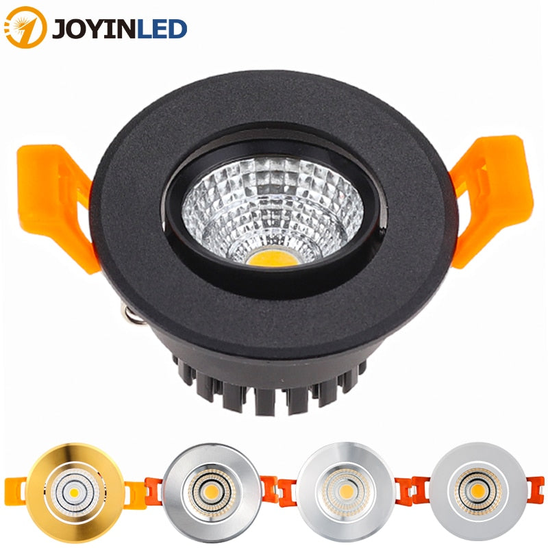 Adjustable Angle Dimmable LED COB Downlight 3W 5W Recessed Ceiling Lamp AC110V 220V Downlight Spot Light Home Decor