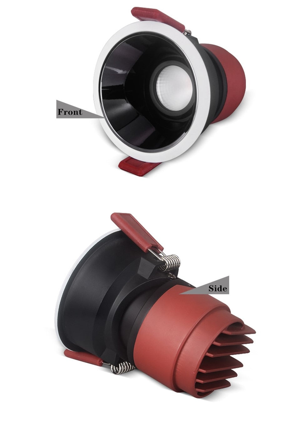 DBF 2021 New Deep-Glare LED Recessed Downlight 7W 12W 15W 45 Degrees Angle Adjust Round Ceiling Spot Lights Kitchen Living Room