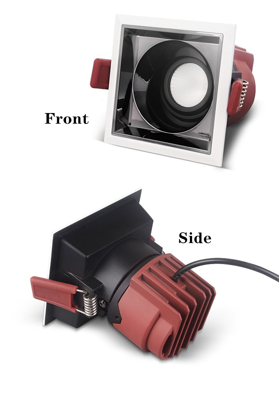 DBF 2021 New Deep-Glare LED Recessed Downlight 7W 12W 15W 45 Degrees Angle Adjust Round Ceiling Spot Lights Kitchen Living Room