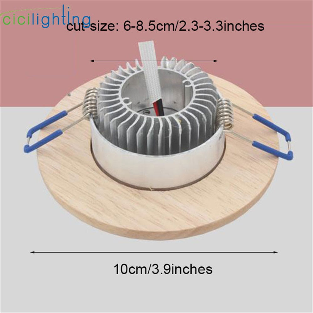 Ring Solid Wood led Downlight 3W 5W 7W led Recessed Lights LED Ceiling Spotlights Industrial Office Living Room Background Lamp