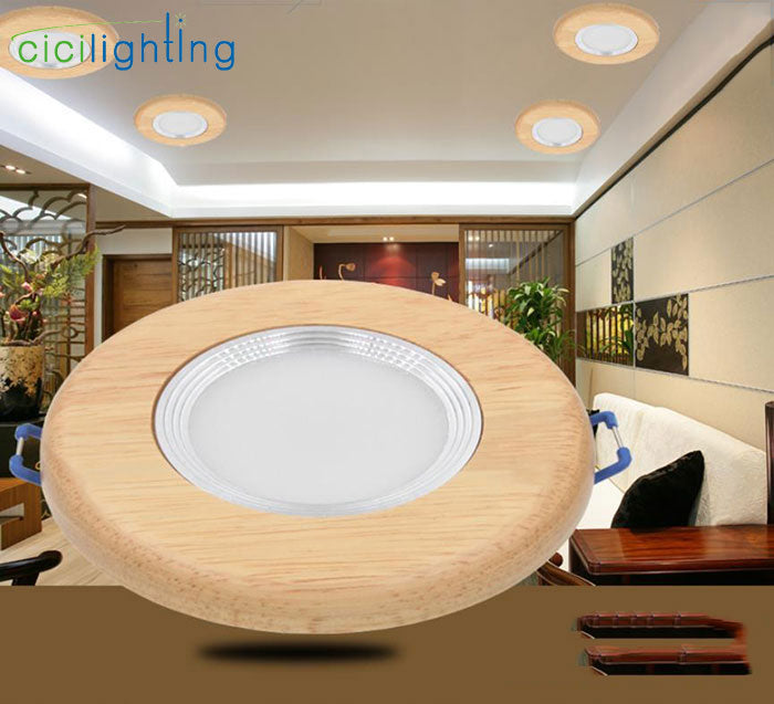 Ring Solid Wood led Downlight 3W 5W 7W led Recessed Lights LED Ceiling Spotlights Industrial Office Living Room Background Lamp