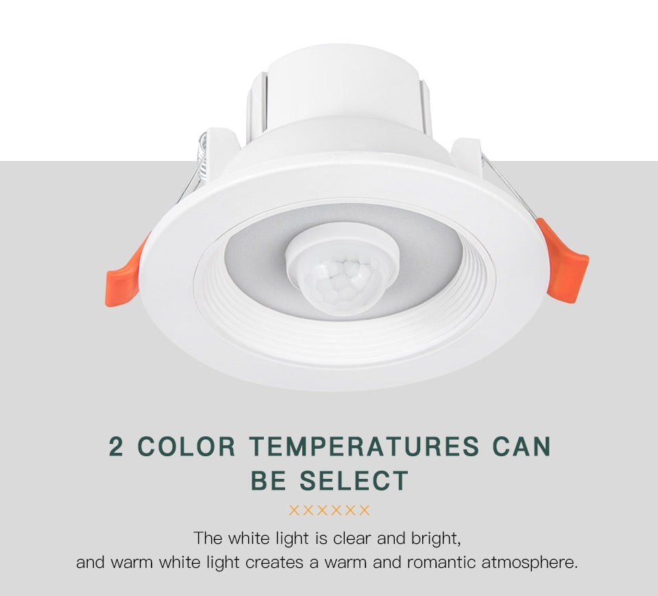 PIR Motion Sensor LED Night Lamp 5W 10W 15W 20W Home Round Downlight 110V 220V Spotlight for Kitchen Bedroom Indoor Night Light