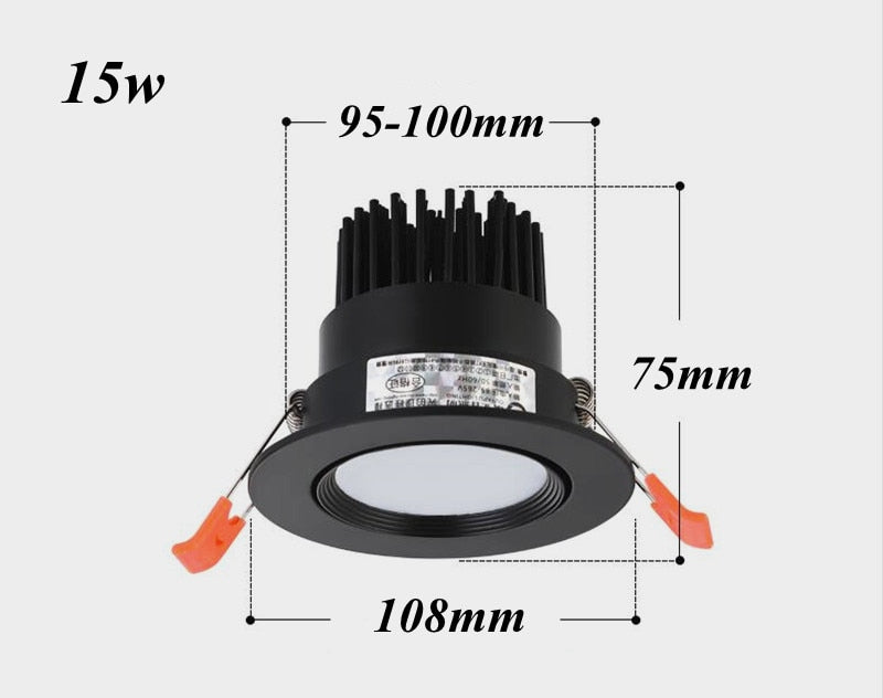 Dimmable Recessed LED Downlights 7W 9W 12W COB LED Lights AC220V 240V Ceiling Spot Kitchen Lamps Indoor Hotel Lighting Bedroom