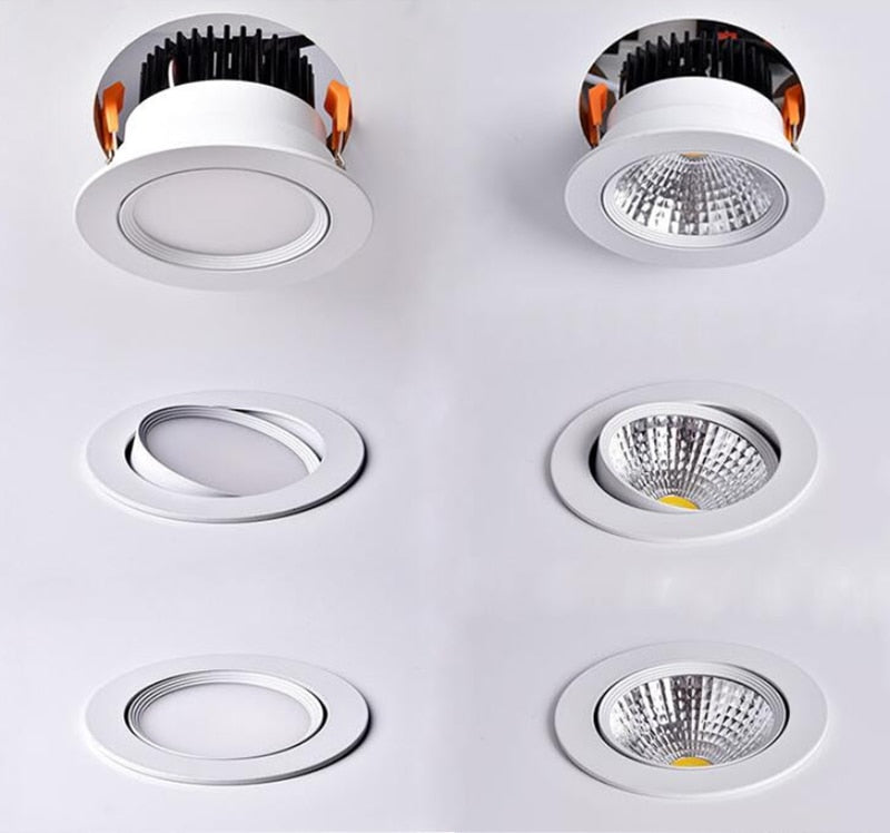 Dimmable Recessed LED Downlights 7W 9W 12W COB LED Lights AC220V 240V Ceiling Spot Kitchen Lamps Indoor Hotel Lighting Bedroom