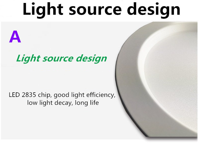 LED Downlight 3w 5W 7w 9w 12w 18w 220V LED Recessed Ceiling Spot Light Panel Down Light Round LED Lighting Cool/ Warm White