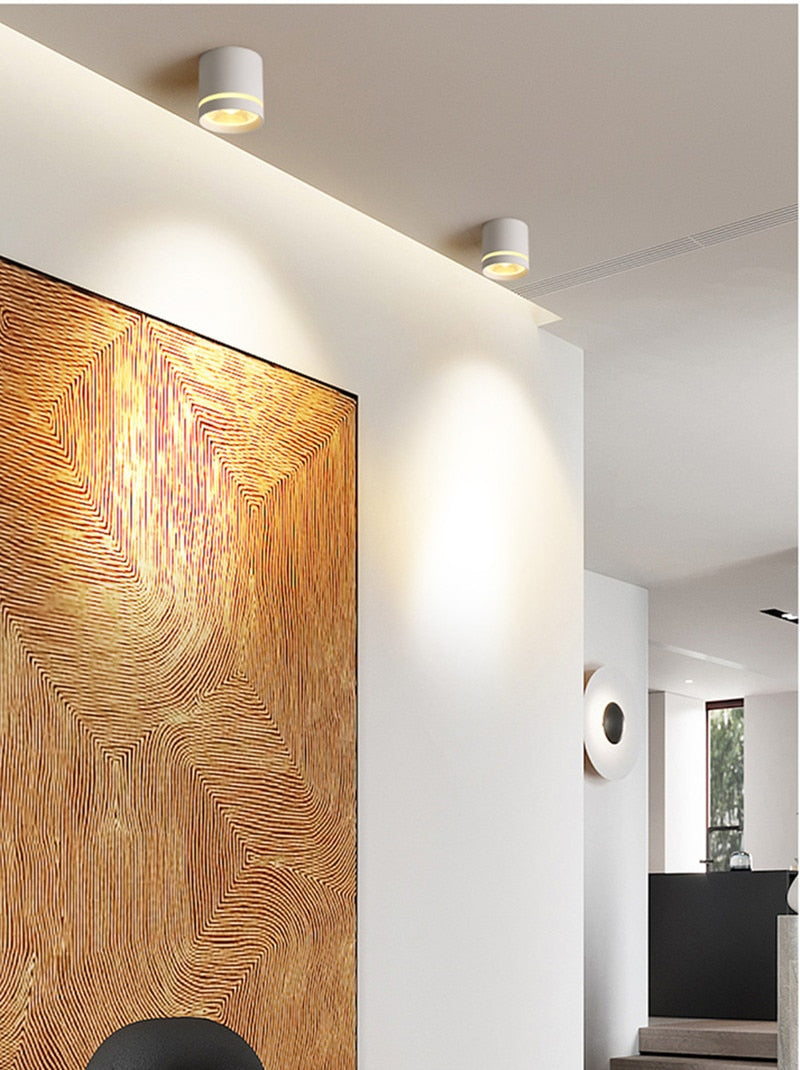 Dimmable Cylinder Led Downlight Surface 9W 12W 18W COB LED Ceiling Spot Lights AC220V LED Background Lamps Indoor Lighting Spot