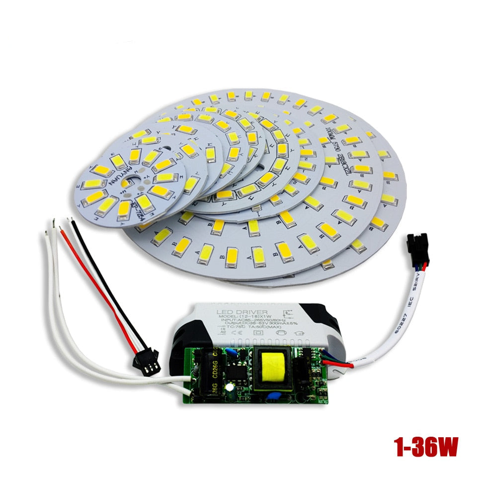 LED PCB+Dimmable Driver SMD 5730 lights source lamp panel 3W 5W 7W 9W 12W 15W 18W Aluminum plate for led bulb downlight diy