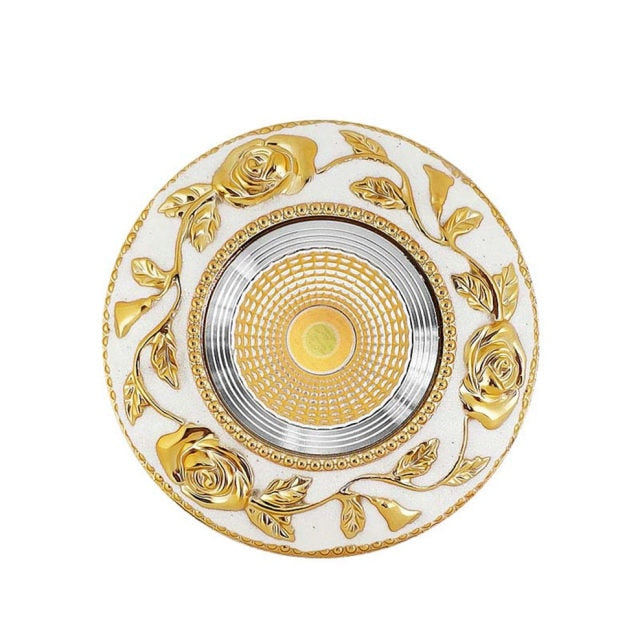 American Luxury Gold Cob Led Recessed Downlight Dimmable Spot Light Fixtures 3W 5W 7W Home Deco Living Room Aisle Ceilings Lamp