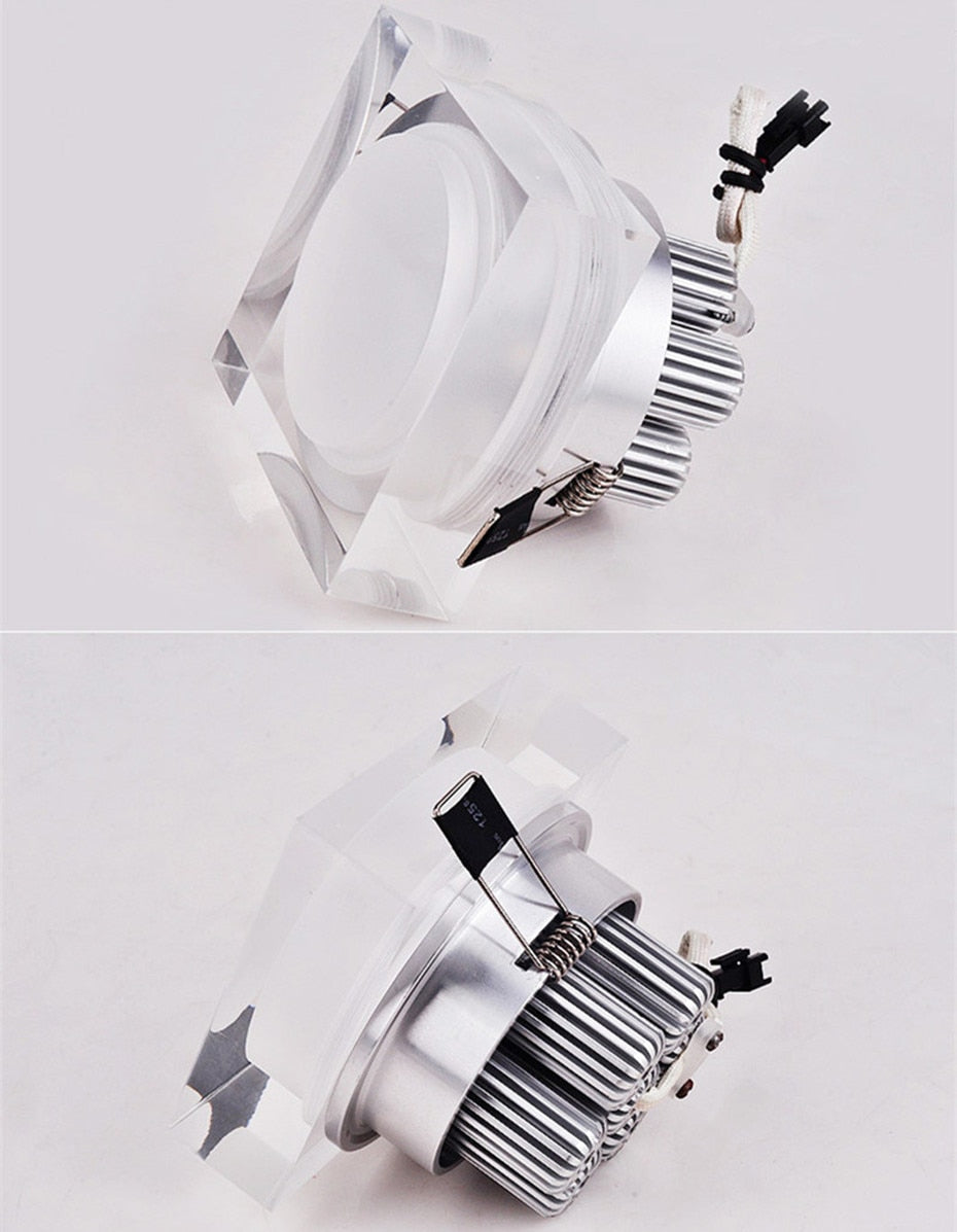 Led Recessed Downlight Round/Square Crystal Ceiling Led Lamp 1W 5W 10W Spot Led Light For Living Room Bedroom Restaurant Coffee